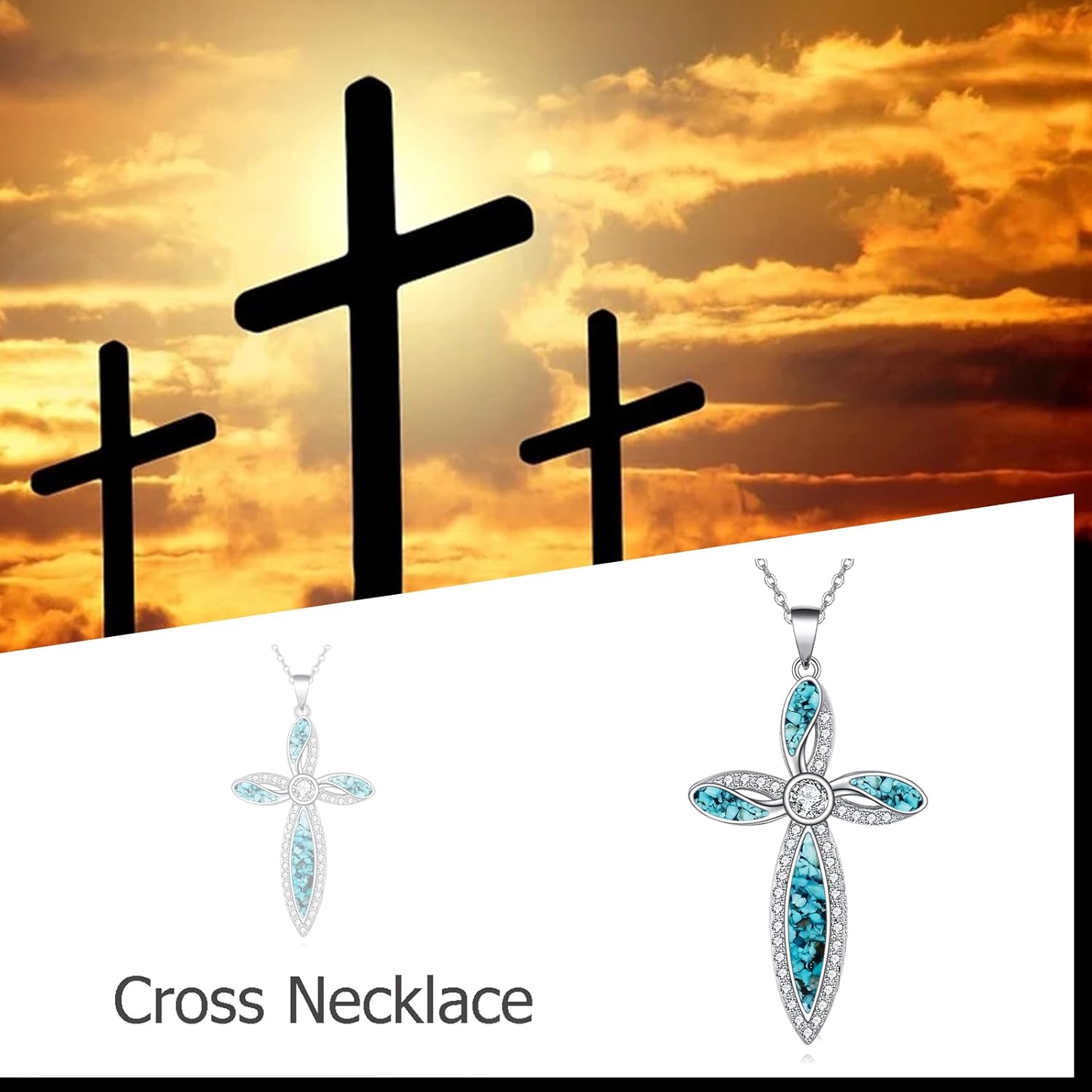 ONEFINITY Religious Cross Pendant Necklace Sterling Silver Origami Cross Pendant Gifts for Women Men Jewelry - Image 6