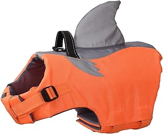 Colete salva-vidas para cães, colete salva-vidas refletivo para cães com alça de resgate, para colete salva-vidas de animais de estimação, para cães pequenos, médios e grandes, laranja-2GG