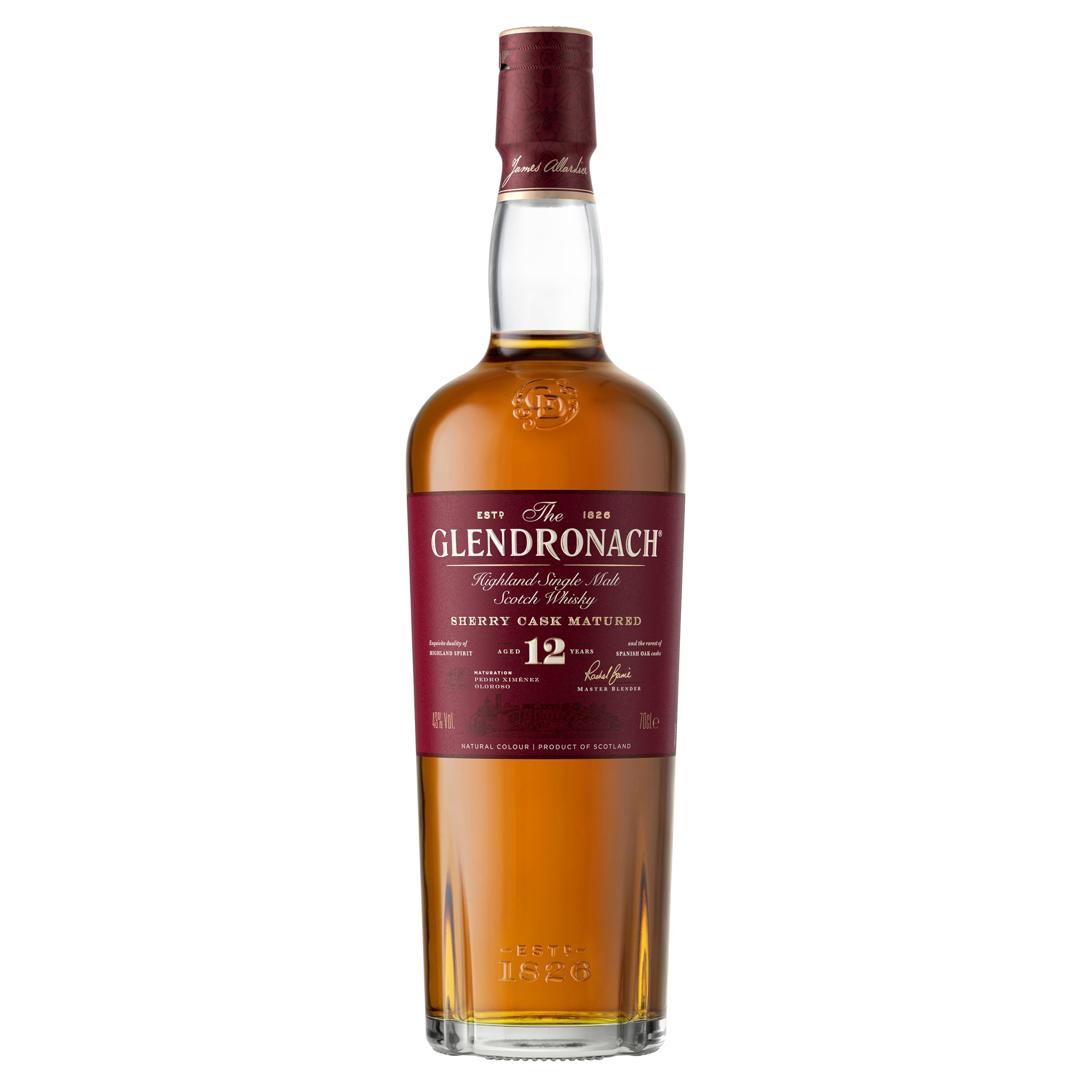 The Glendronach 12 Jahre - Premium Highland Single Malt Scotch Whisky - in edler Geschenkverpackung - Vollmundig, cremig und würzig mit Sherrynoten - 0.7L / 43% Vol.