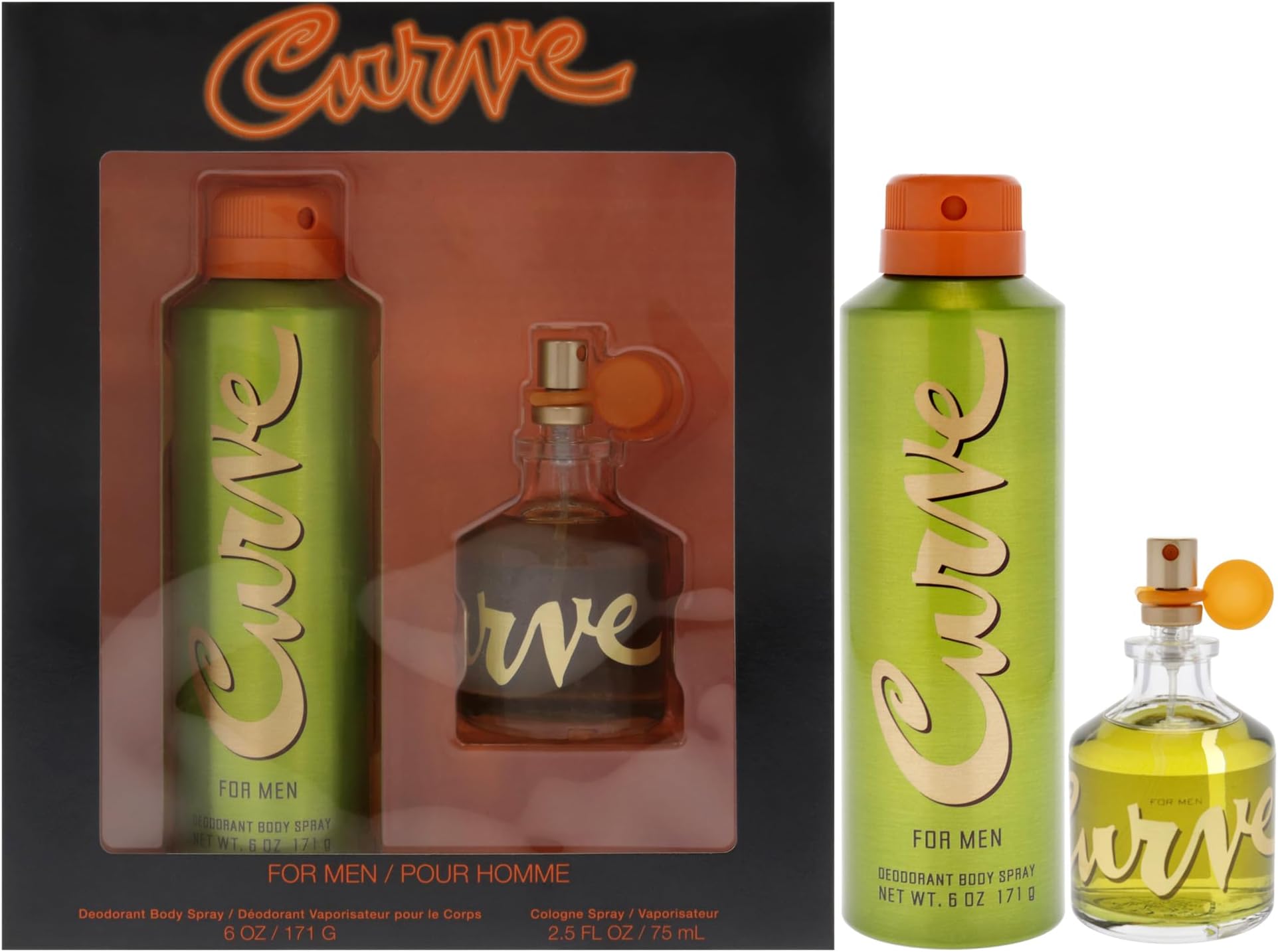 Men's Cologne Fragrance Set, Deodorant Body Spray & Cologne Spray, Casual Day or Night Scent, Spicy Wood Magnetic Scent, 2 Piece Set