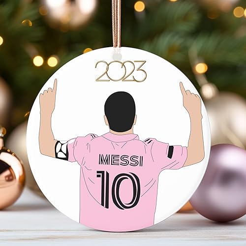 Adorno de cerámica de fútbol navideño personalizado, regalos de mini pelota de equipo de fútbol, regalo personalizable, recuerdo del equipo de