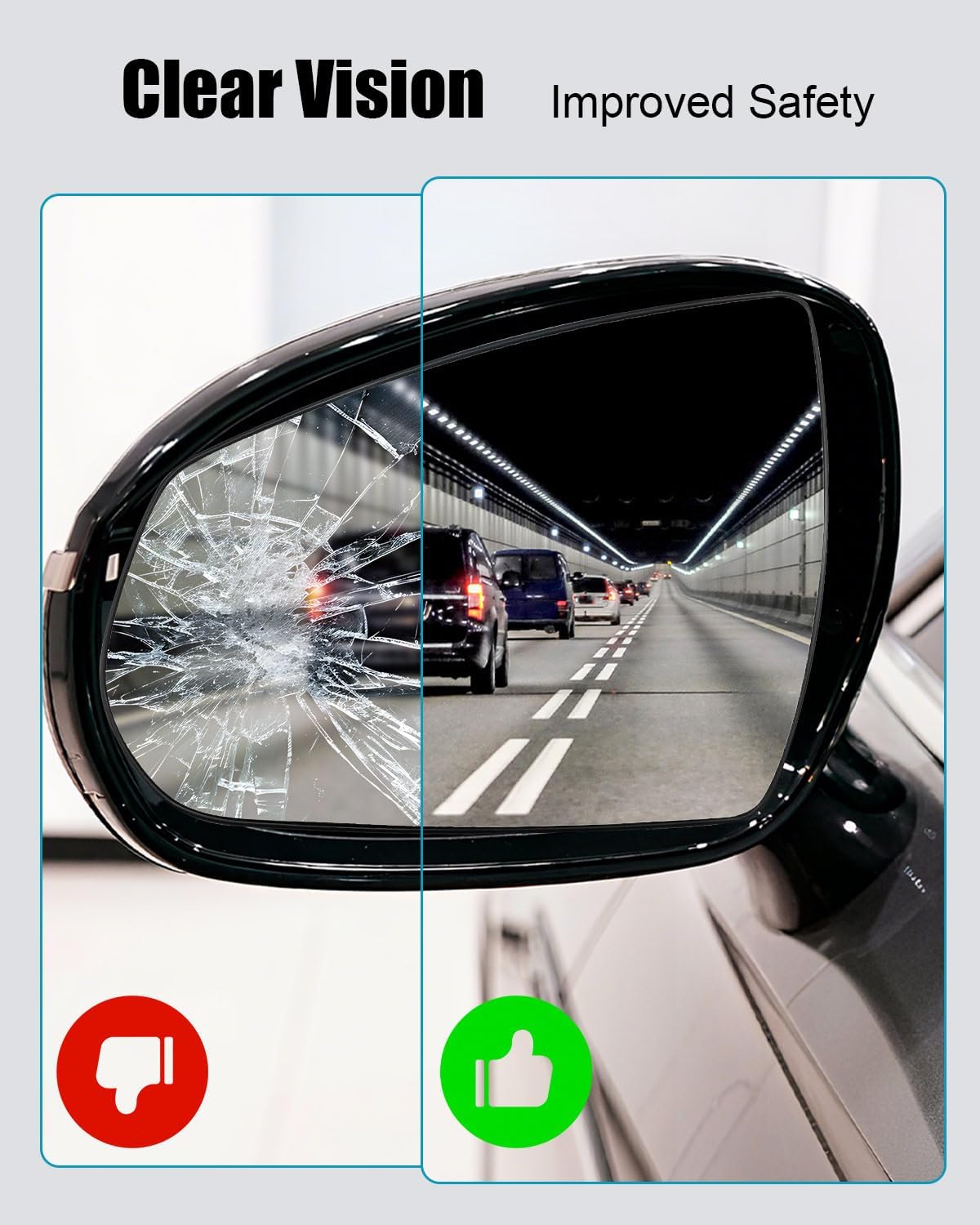 Driver Side Mirror Glass Fit for Cadillac SRX 2010-2016 Replace 20795181, Left Side Heated Rearview Mirror Without Blind Spot Detection