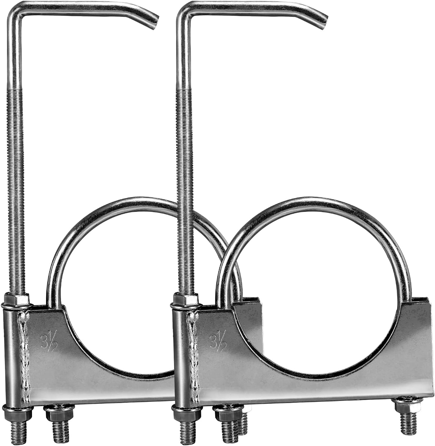 2-1/2" Universal Clamp On Exhaust Hanger 2.5" Exhaust Clamp With Hanger Rear Muffler Hanger for Car Truck,2pcs