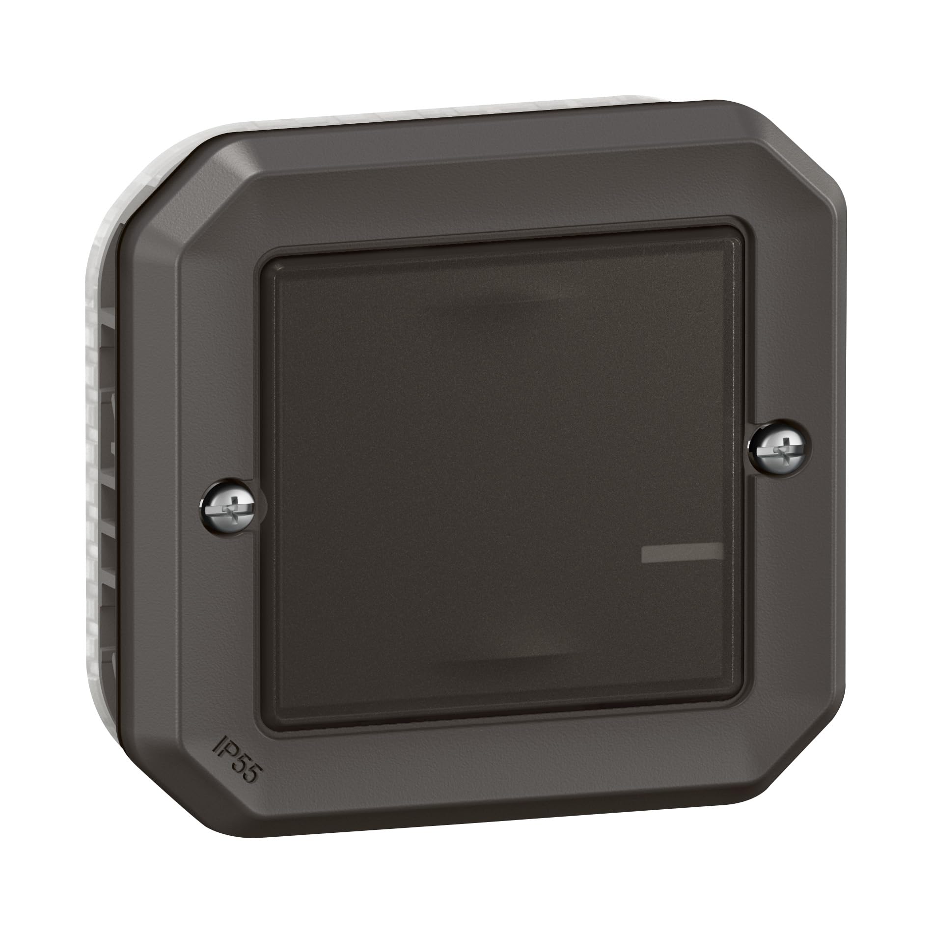 LEGRAND, Plexo New Connected-Feuchtraum-Aufputz-Lichtschalter, Dimmfunktion, Smart-Home, Home+Control-App, Sprachsteuerung, ohne Neutralleiter, 5-125W, LED-komp., IP55-IK07, Farbe: Anthrazit., 069895L