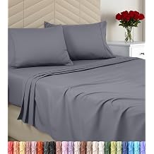 Utopia Bedding Queen Size Brushed Microfiber Sheet Set - Luxurious Fitted Sheet Set and 2 Pillowcases Deep Pocket Grey