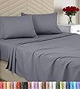 Utopia Bedding Queen Sheet Set – Brushed Microfiber – Ultra Soft Bed Sheets for Queen Size Bed Set – Deep Pocket, Wrinkle & Fade Resistant – Includes 1 Fitted, 1 Flat, 2 Pillowcases (Grey)