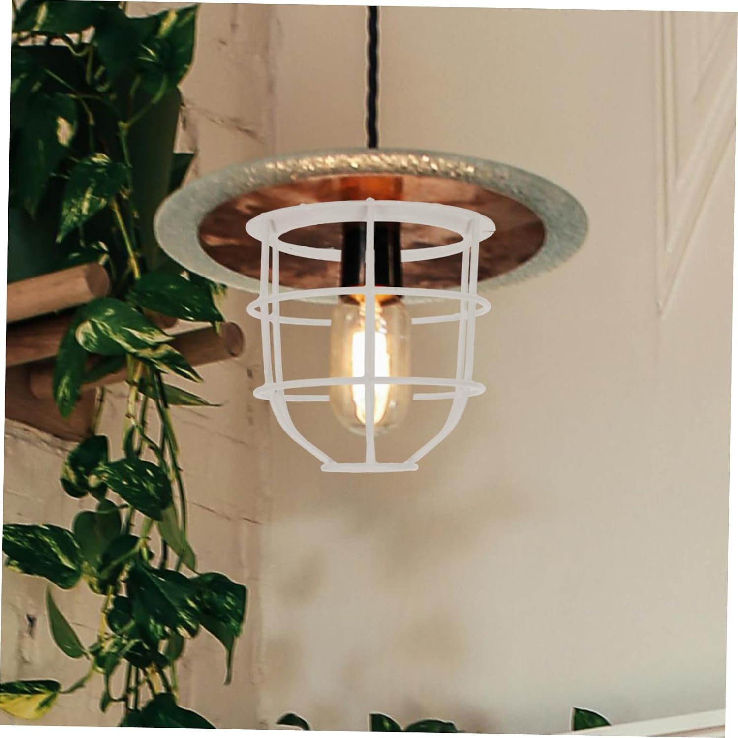 SHINEOFI Bulb Guard Lamp Shade Durable Wire Cage Protector for Workshop Farm Lighting Easy to Install Stainless Steel Light Fixture Cover Prevents Bulb Damage Extends Lifespan
