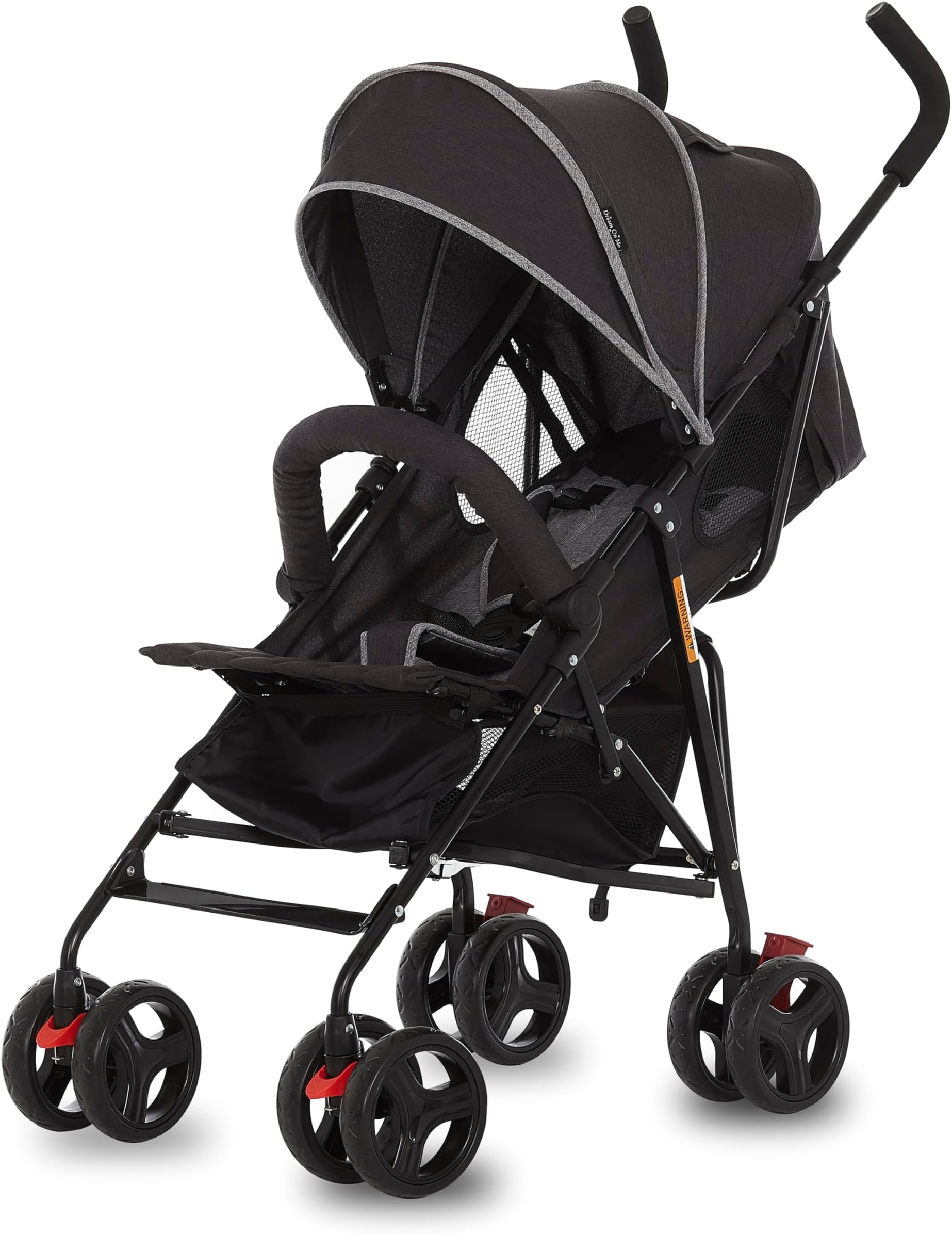 Vista Moonwalk Baby Stroller, Lightweight Travel Umbrella Stroller with Compact Fold, Smooth Ride Wheels, Multi-Position Recline, Spacious Storage Basket with Cup Holder, Black