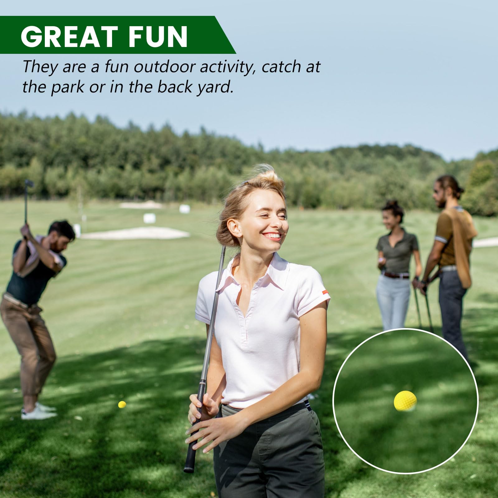 Junkin Schaumstoff-Golfbälle, 42 mm, PU-Übungsball, Trainingsball für den Innen- und Außenbereich, echtes Gefühl, begrenzte Flugübungsbälle für Swing-Chipping, Putting, Hinterhof, Käfig, 300 Stück