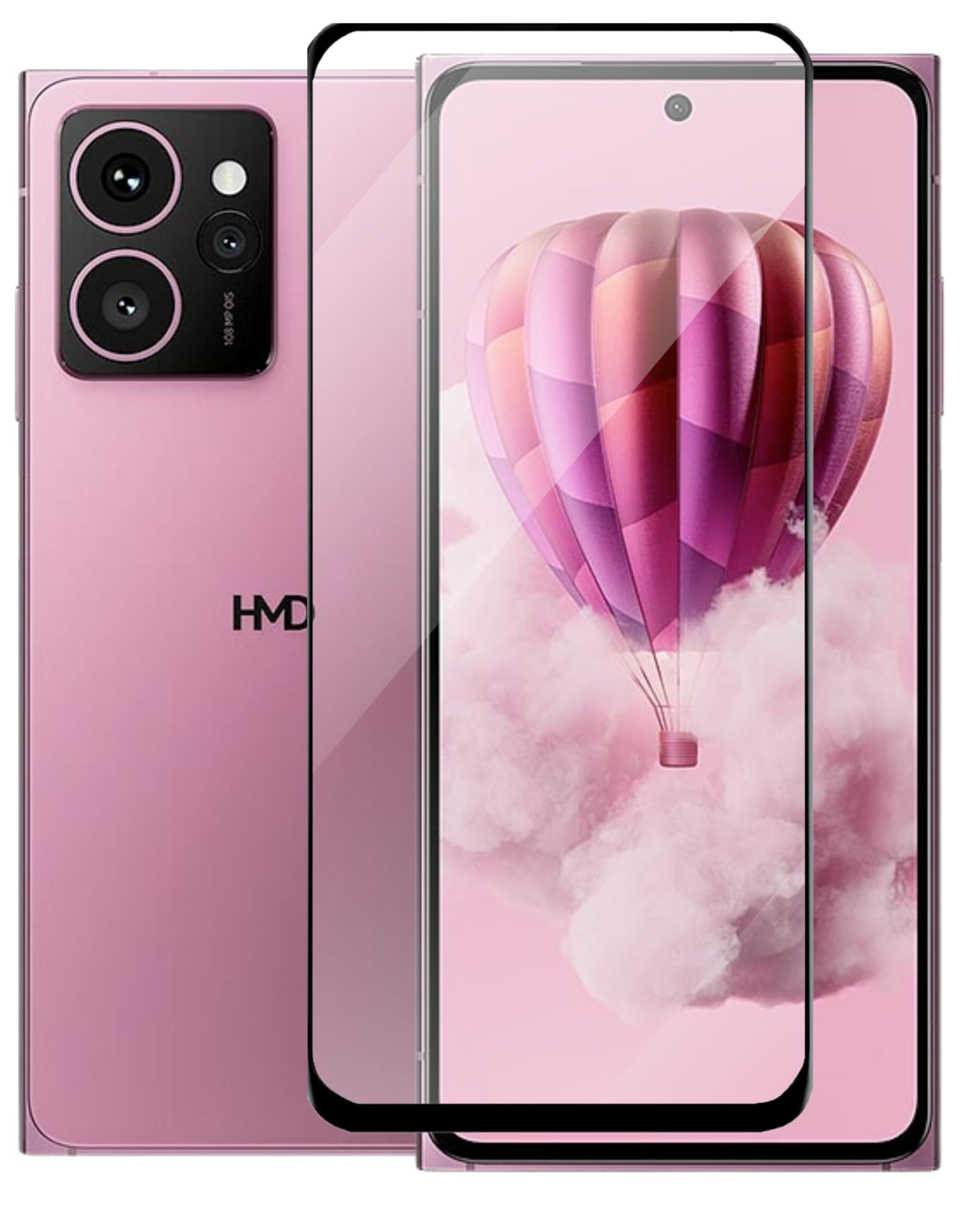 thumbnail: ESACMOT HMD Skyline 5G Hoesje - Met 2 Screenprotectors - Gouden Bloemen Design - Schokbestendig - 6.53 Inch