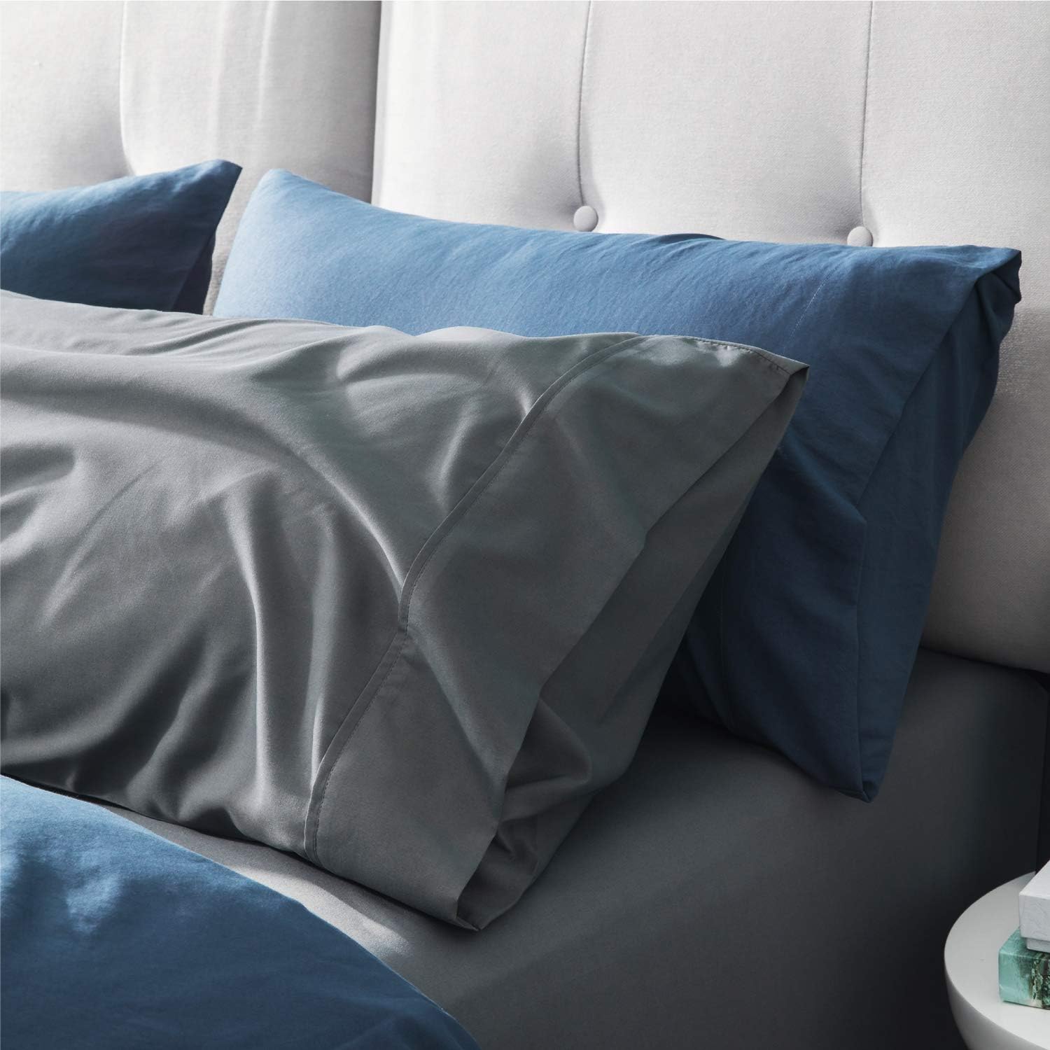 Bedsure Brushed Long Body Pillow Cover, Pillow Case- Super Soft and Cozy, Envelope Closure - Wrinkle, Fade, Stain Resistant - Queen/Full, Dark Grey (20×54 Inch), Microfiber