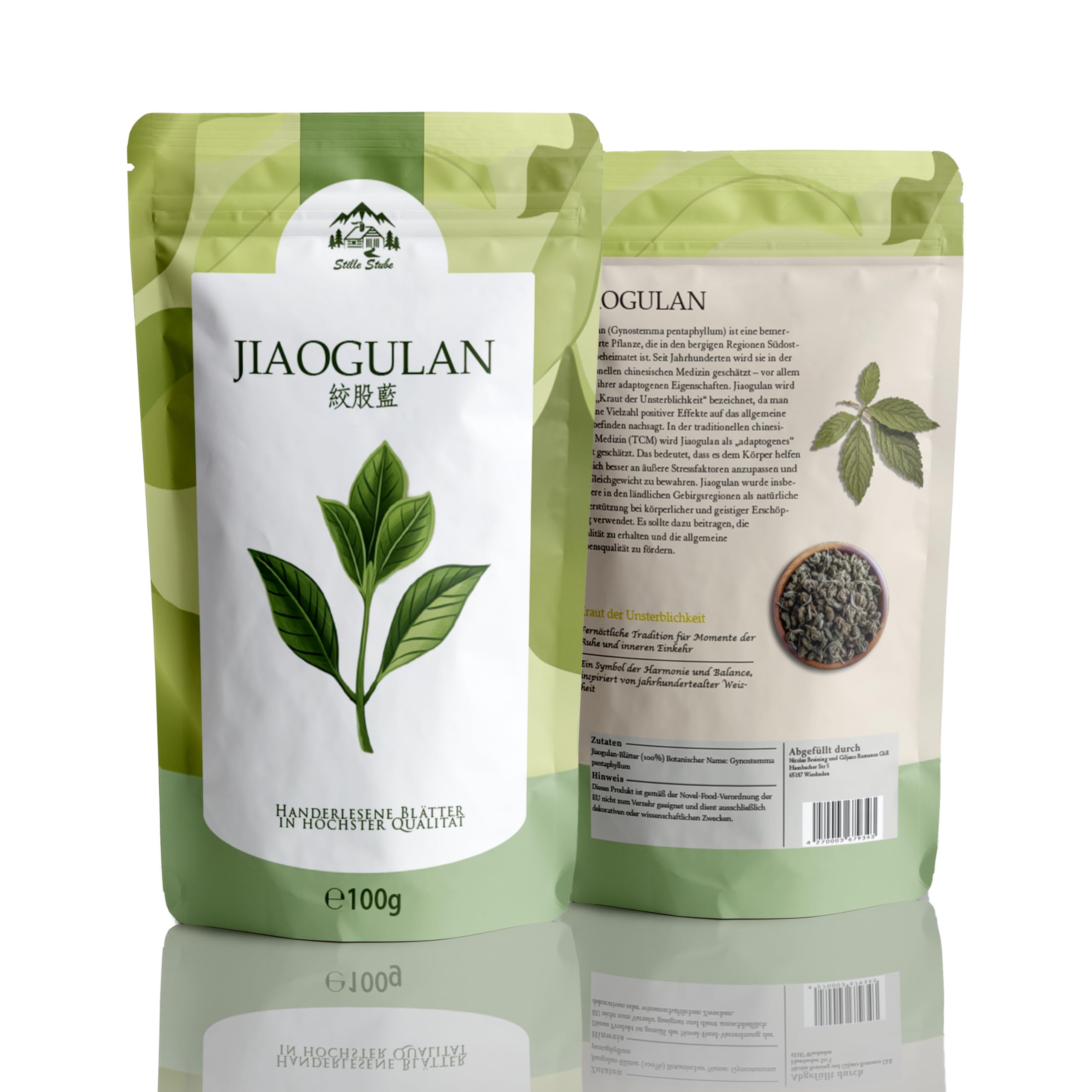 JIAOGULAN, 100 g, foglie senza steli, naturale e non trattata, qualità premium