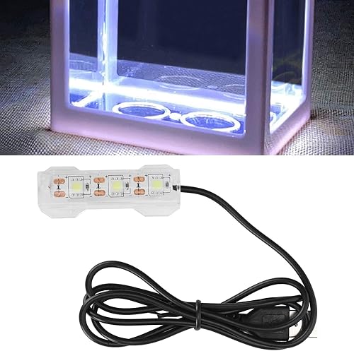 Peces de acuario ligero 11 * 6 * 2 pequeña planta de agua de acuario luz de escritorio mini decoración suave lámpara LED