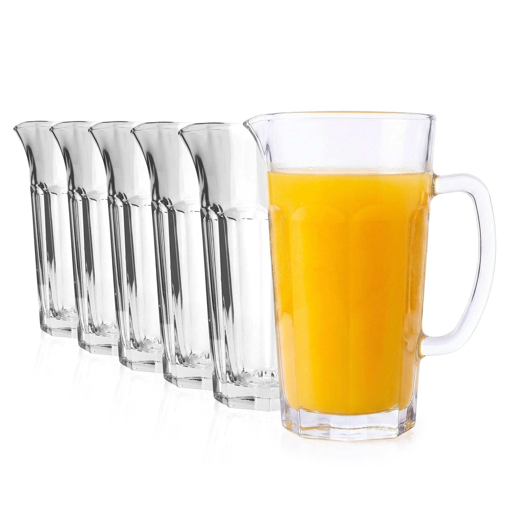 Stölzle Lausitz Max Jug Wasserkrug Glaskrug Wasserkaraffe 1,2 l, 6er-Set