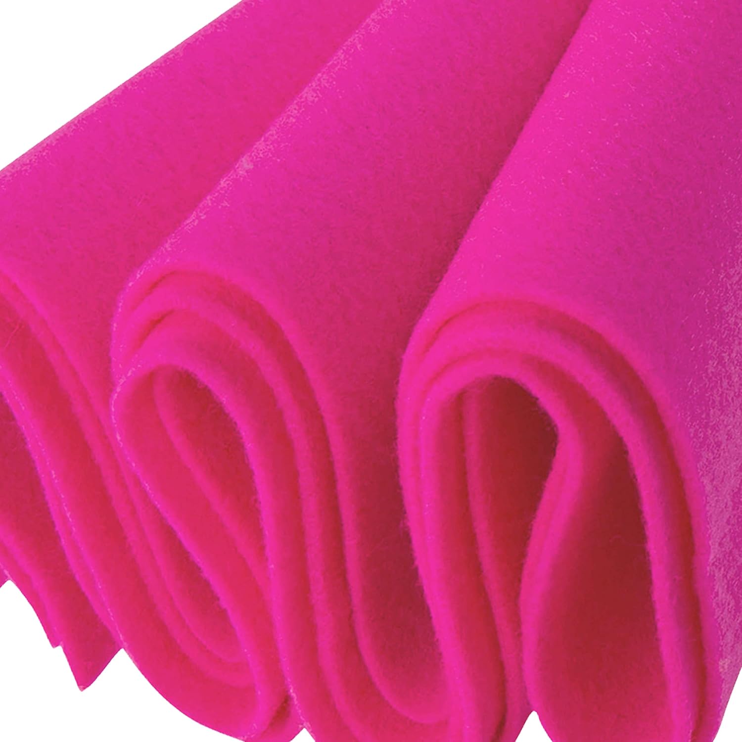 Felt Fabric | 72 inches Wide & 1.6mm Thick Fuchsia Fabric | Non-Stiff, Soft Fabric Material | Felt Fabric by The Yard | Soft Felt Roll for Crafts, Sewing and Padding, | 20 Yards Fabric Fuchsia