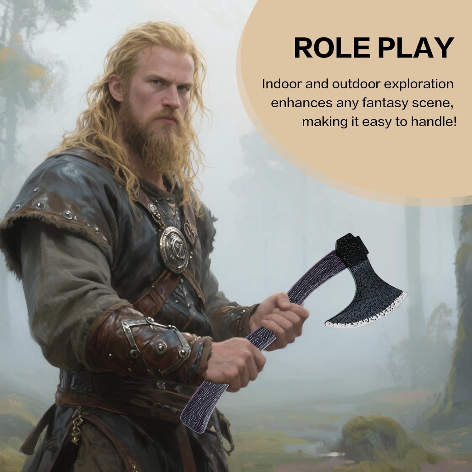 2pcs Plastic Viking Axe Costume Props,Fake Axe for Children Adult Halloween Party Role-Play Dress Up Weapon Accessories - Image 6