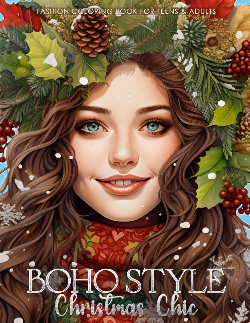 Boho Style Christmas Chic - Fashion Coloring Book for Teens & Adults: Beautiful Models in a Bohemian Chic Winter Wonderland (Fashion Coloring for Teens & Adults)