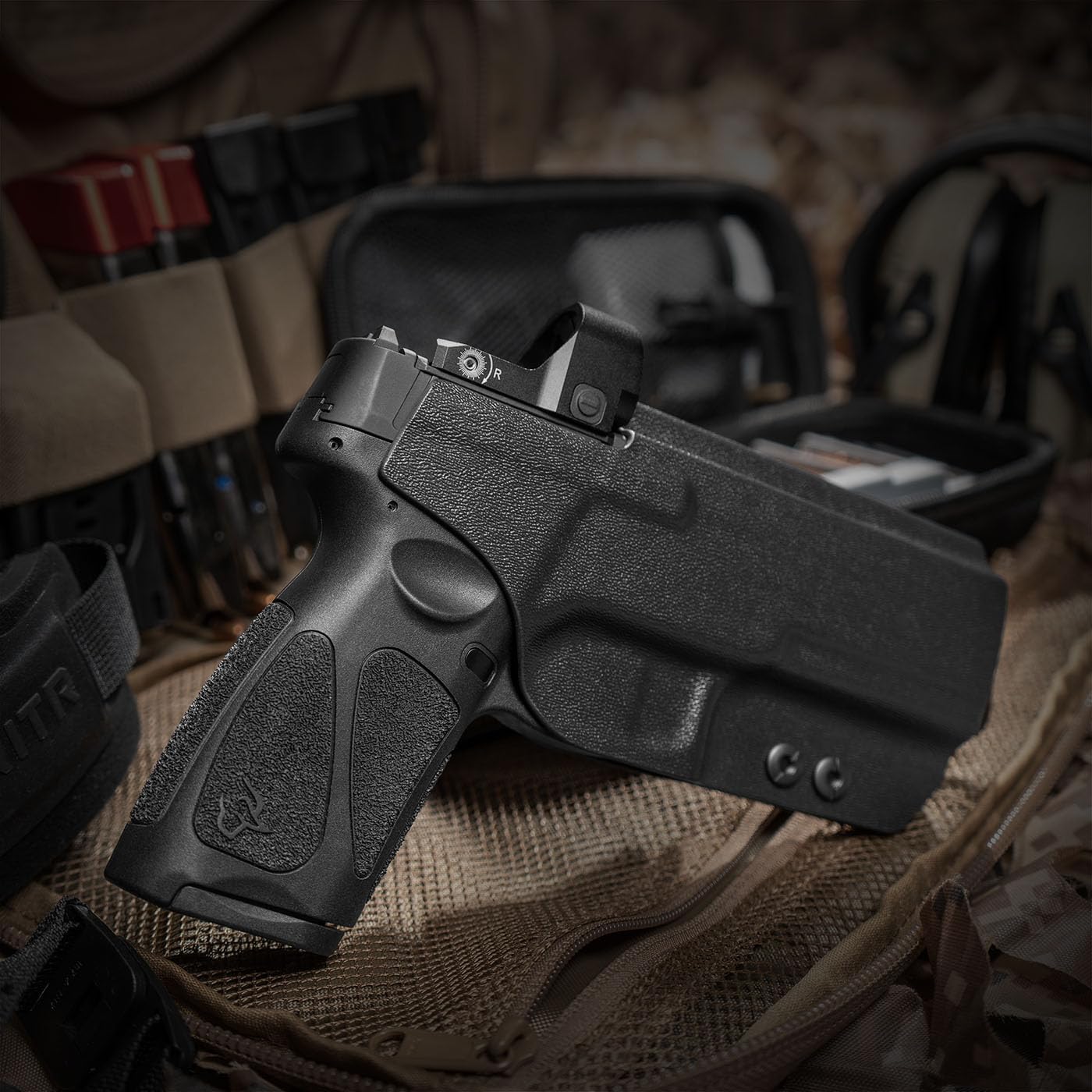 GRITR IWB Kydex Right/Left Hand Concealed Carry Pistol Holster Compatible with Taurus G3 - Optic Cut, Open Bottom, 1.5" Belt Clip, Adjustable Retention & Cant