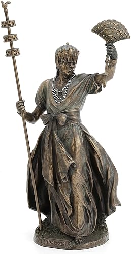 UNICORN STUDIO 12 pulgadas Obatala The Creator Orisha Santeria Yoruba Escultura de acabado de bronce de resina fundida en frío