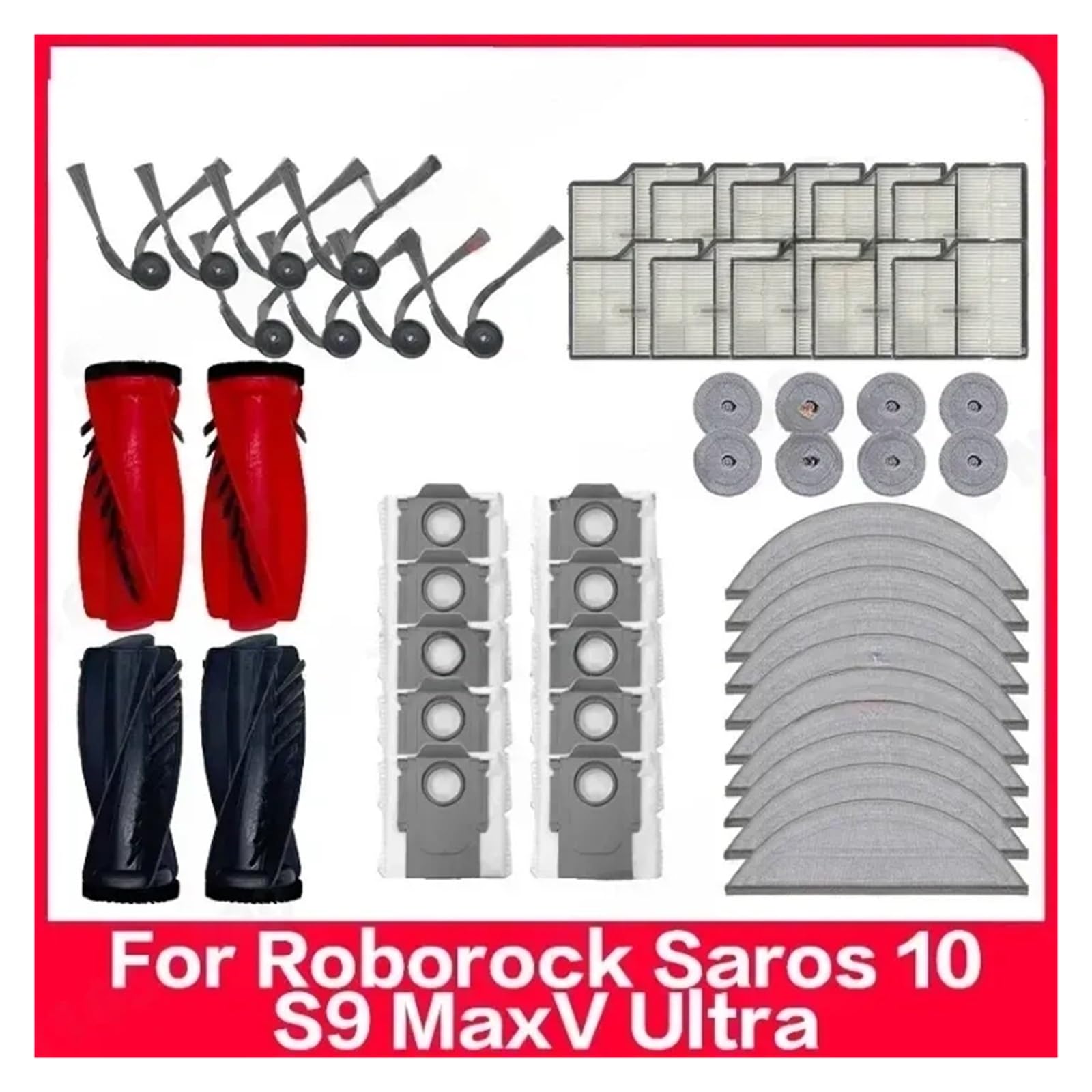 Rullo Principale Spazzola Laterale Filtro HEPA Sacchetto For La Polvere In Tessuto, Compatibile Con Roborock Saros 10 / S9 MaxV Ultra Le Parti Di Ricambio