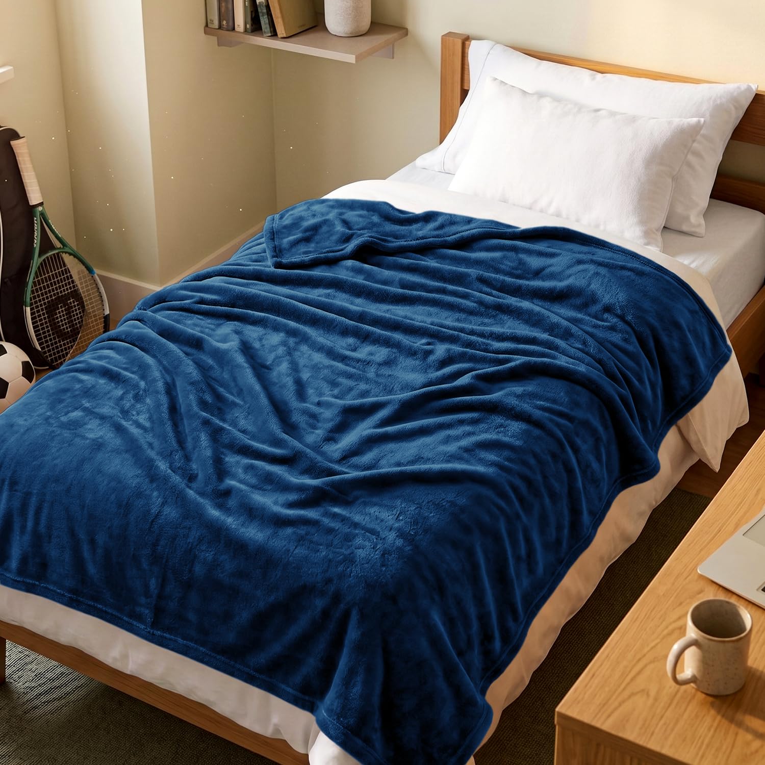 Utopia Bedding Ultra Soft Fleece Bed Blanket Twin XL Size Navy (90x76 Inch)