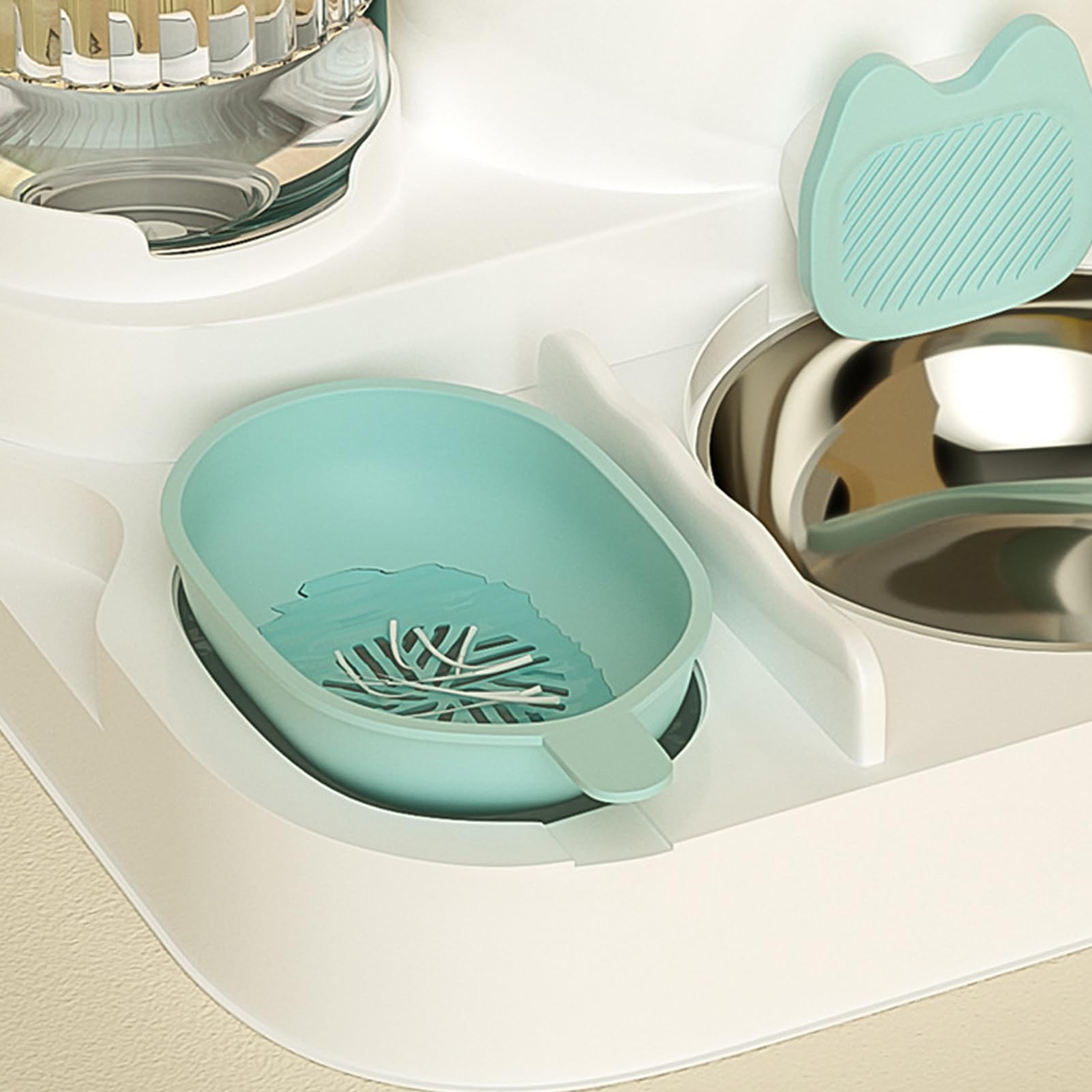 Gamelle automatique pour animaux de compagnie - Distributeur d'eau pour chiens et chats avec capacité | Station d'alimentation et d'eau créative à long terme avec filtre pour aliments humides