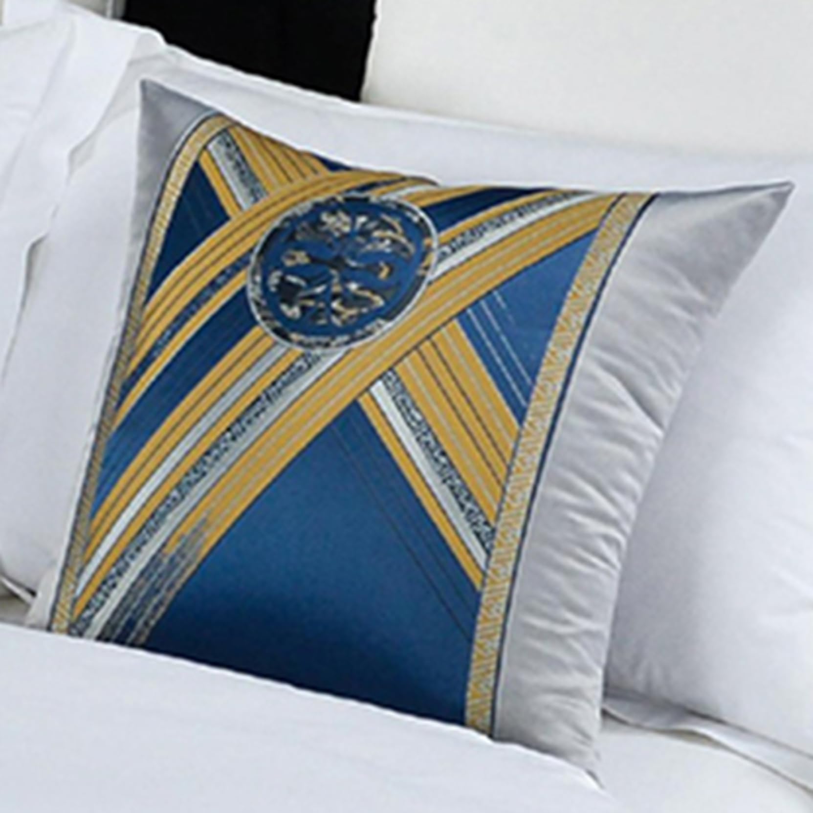 Coussin de siege bleu 50 x 50 cm pour canape et lit une deco de salon cosy