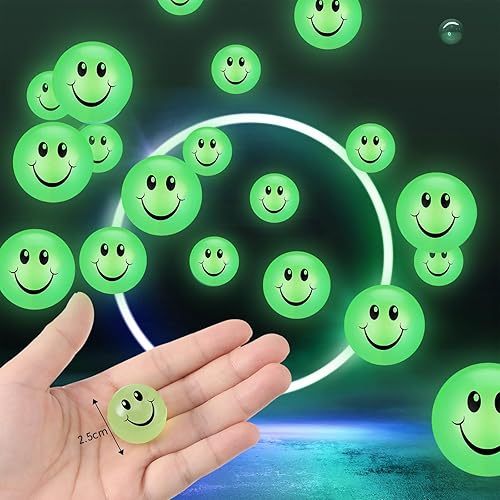 Miniatura 2 de Kasyat 24 bolas rebotadoras que brillan en la oscuridad, mini bolas de rebote alto para adolescentes, regalos de fiesta de cumpleaños de Halloween,
