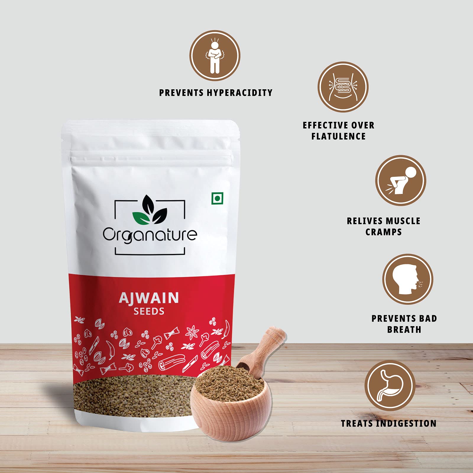 Organature Premium Fresh Whole Ajwain Seeds | Carom Seeds | Ajamo | Bishop's Weed Pack of - (400 Grams) - Image 4 thumbnail