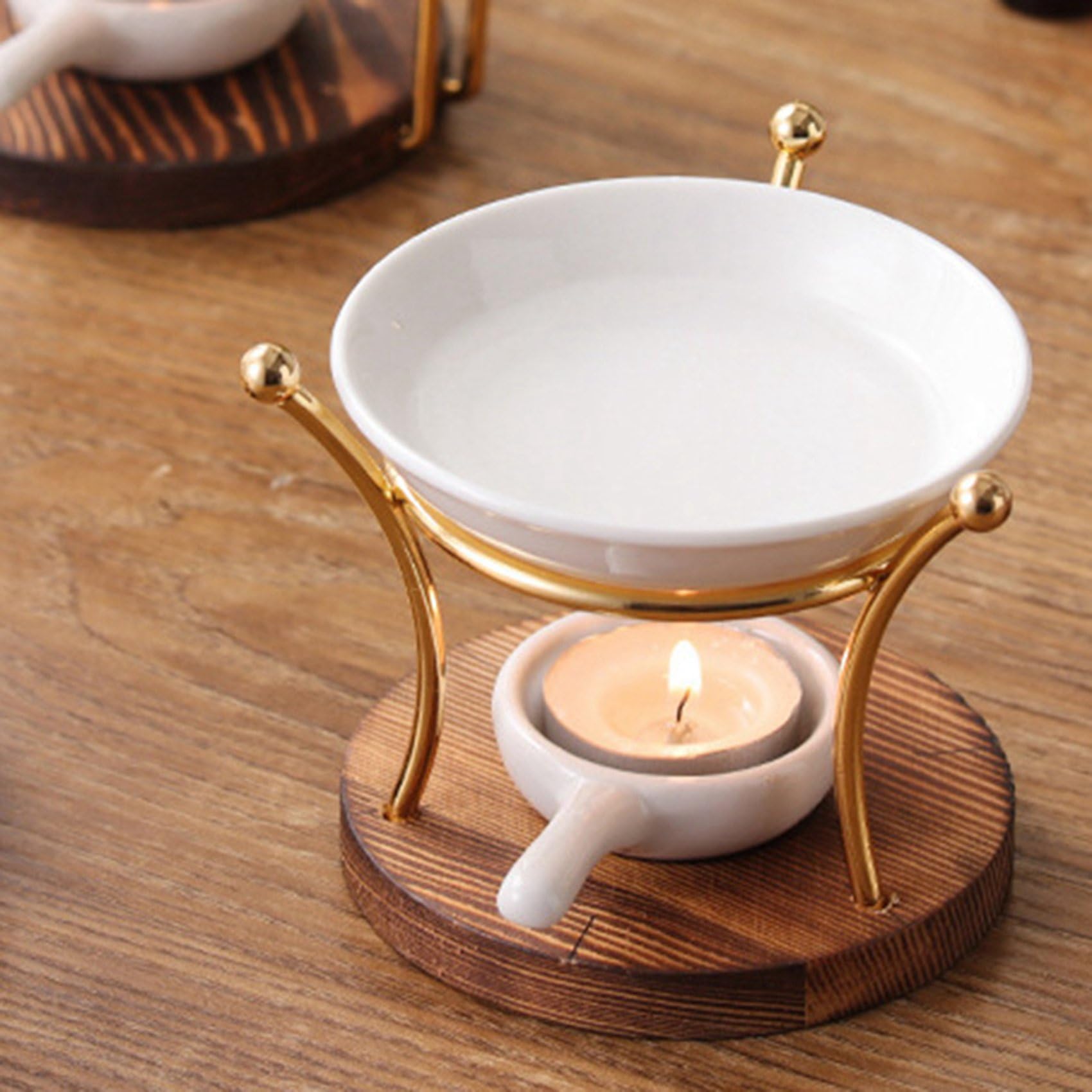 5X Estufa de Lámpara Quemador de Aceite Difusor de Cerámica Decoración de Hierro Soporte para Horno Chimenea Derretida de para Oficina