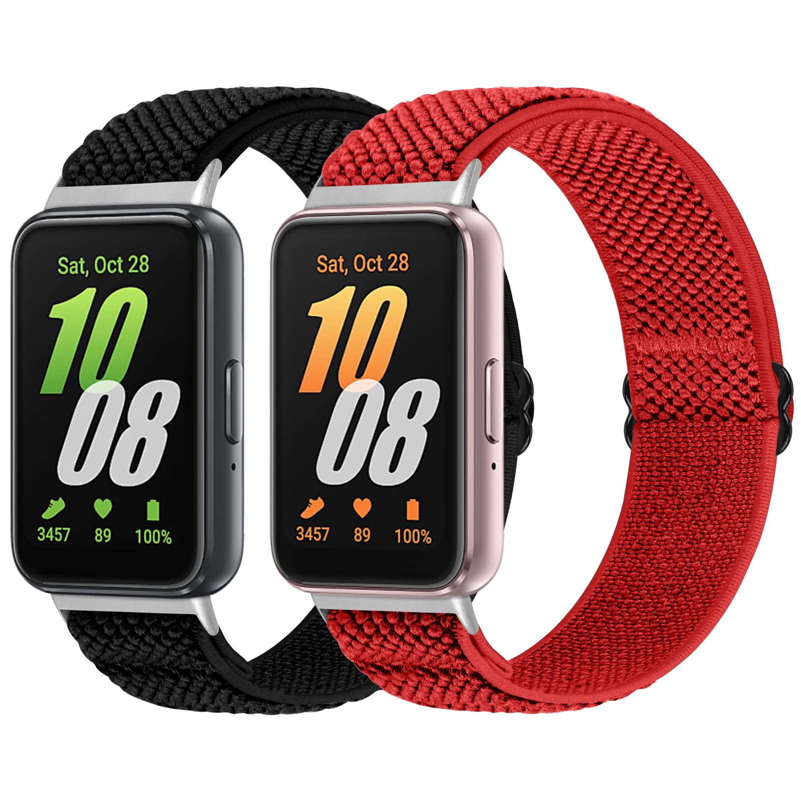 enkic Elastische Armband Kompatibel mit Samsung Galaxy Fit 3, Dehnbare Nylon Sport Ersatzarmband Verstellbare Solo Loop Uhrenarmband für Samsung Galaxy Fit 3 Armband Damen Herren