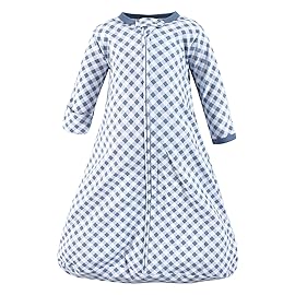 Hudson Baby Unisex Baby Cotton Long-Sleeve Wearable Sleeping Bag, Sack, Blanket, Pink Blue Pretty Floral, 12-18 Months