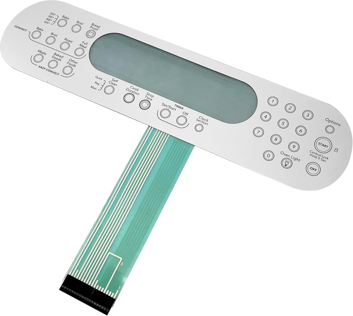 ShineUs 9756559ES Switch Membrane No Metal Plate Compatible with Whirlpool Range WP9756559ES,AP6013948,9756559ES,1066317, PS11747180.