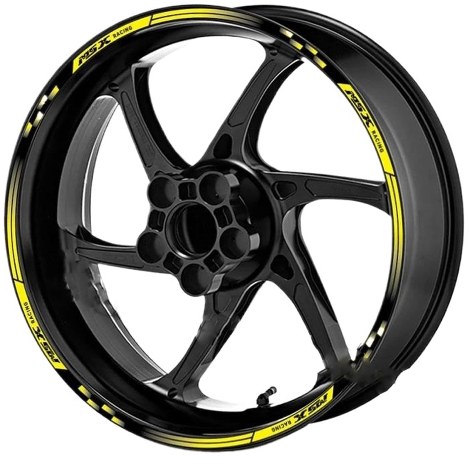 Decorative Stickers for H-onda MSX125 SF MSX 125 Grom Msx125 Motorcycle Reflective Wheel Hub Sticker Rim Decal Stripe Tape Waterproof Accessories(Yellow)