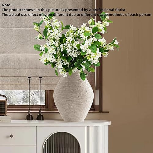 Miniatura 7 de Melorca&Guilla Plantas artificiales, 3 ramas sintéticas verdes de 36 pulgadas para jarrón, tallos de vegetación sintética para tienda, jardín,