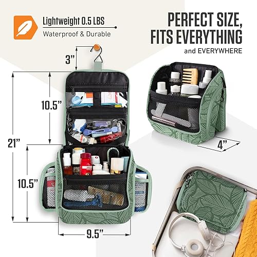 Vista 23 de VENTURE 4TH Neceser de viaje colgante para mujeres y hombres, organizador de viaje con compartimentos expandibles y bolsa transparente extraíble