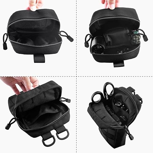 Vista 35 de TRIWONDER Bolsa de cigarrillos táctica Molle Pequeña Bolsa Militar Batería Cigarrillo Estuche EDC Utilidad Tarjetero Ranura Encendedor Mini Cigarro