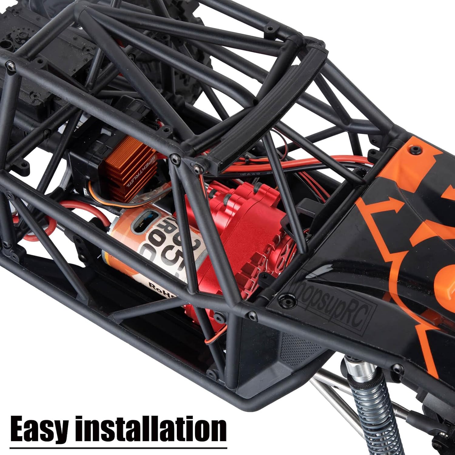 RC Gearbox Upgrades Part for 1/10 Axia 1 SCX10-AXI03004 Capra 1.9 UTB RC Crawler Car,Aluminum Gearbox Complete Transmission Case w/Spur Gear,Red