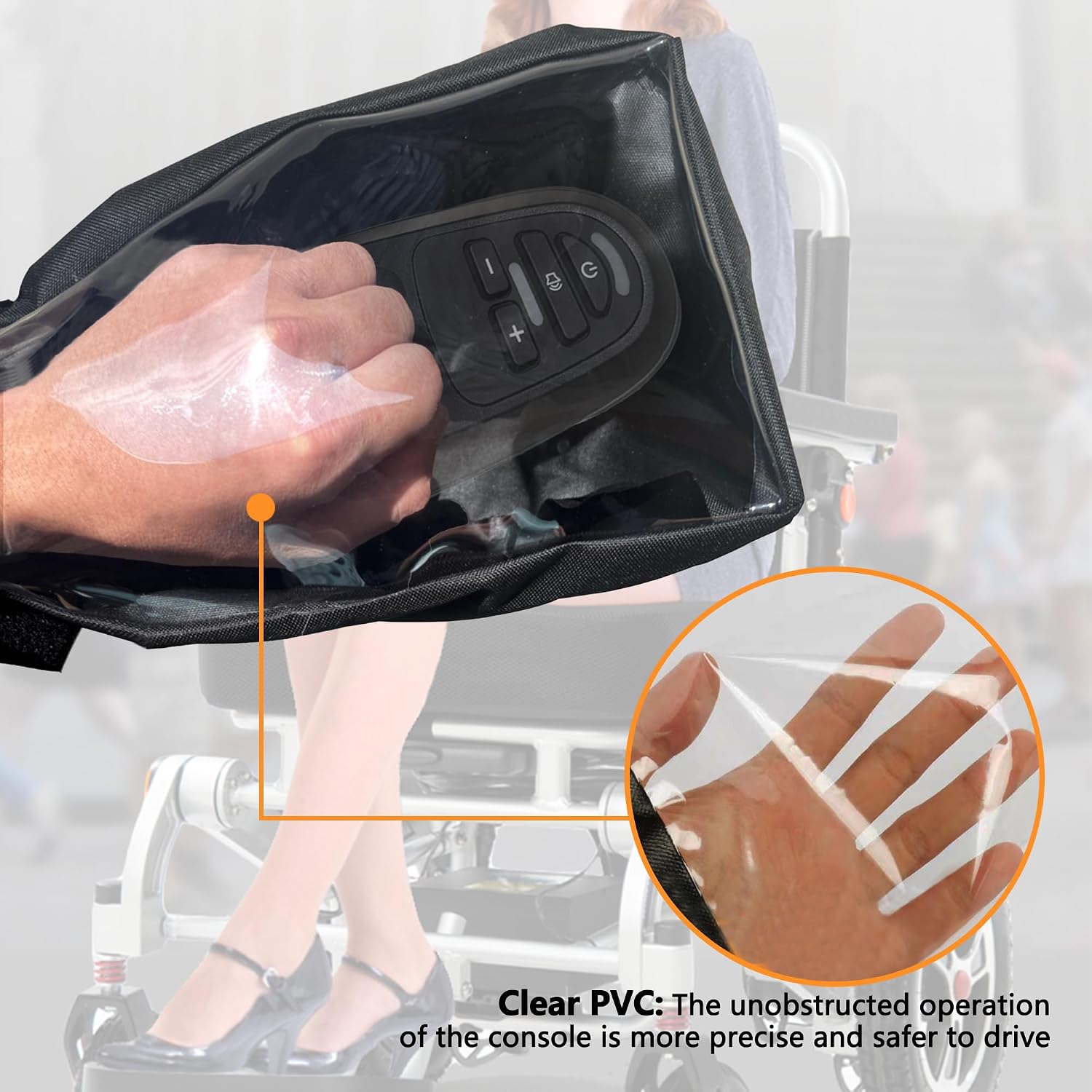 Power Wheelchair Joystick Protector Cover,Disabled Wheelchair Armrest Cover
