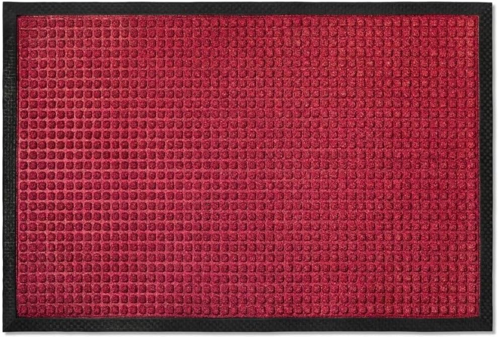 Envelor Commercial Floor Mat Entrance Large Door Entry Rug Low Profile Doormat Heavy Duty Entryway, Button, 48 x 72 Inches, Maroon, EN-PP-71502-MR-X