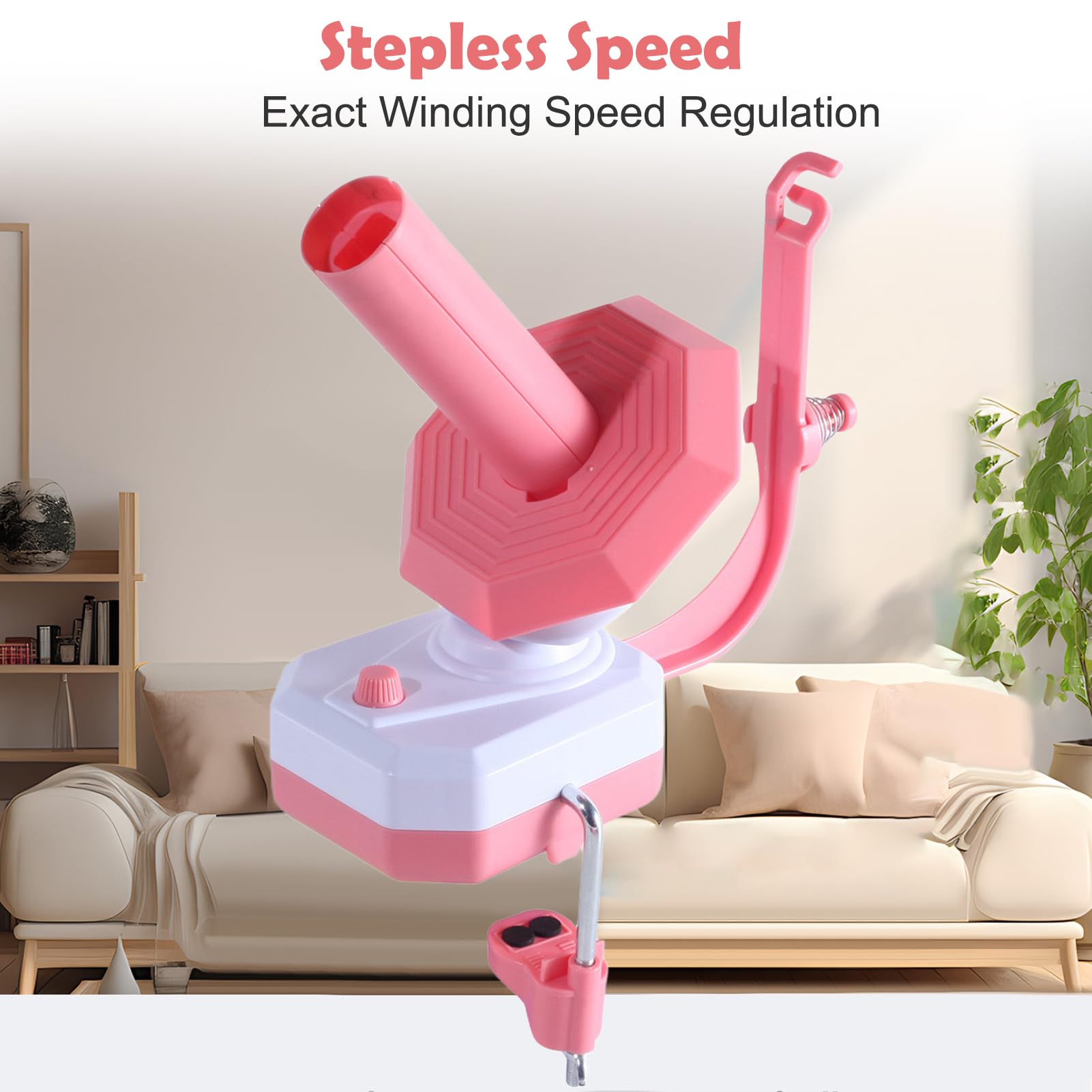 Rulos eléctricos – Automático Yarn Winder, lana, bobinador de bolas, bobinador de hilo para ganchillo con velocidad continua, ayudante ideal para los amantes del punto (rosa)
