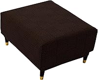 Vista 18 de ADPON Fundas otomanas cuadradas de terciopelo para otomanas, fundas protectoras para reposapiés cuadrados, fundas protectoras para taburetes de Gris