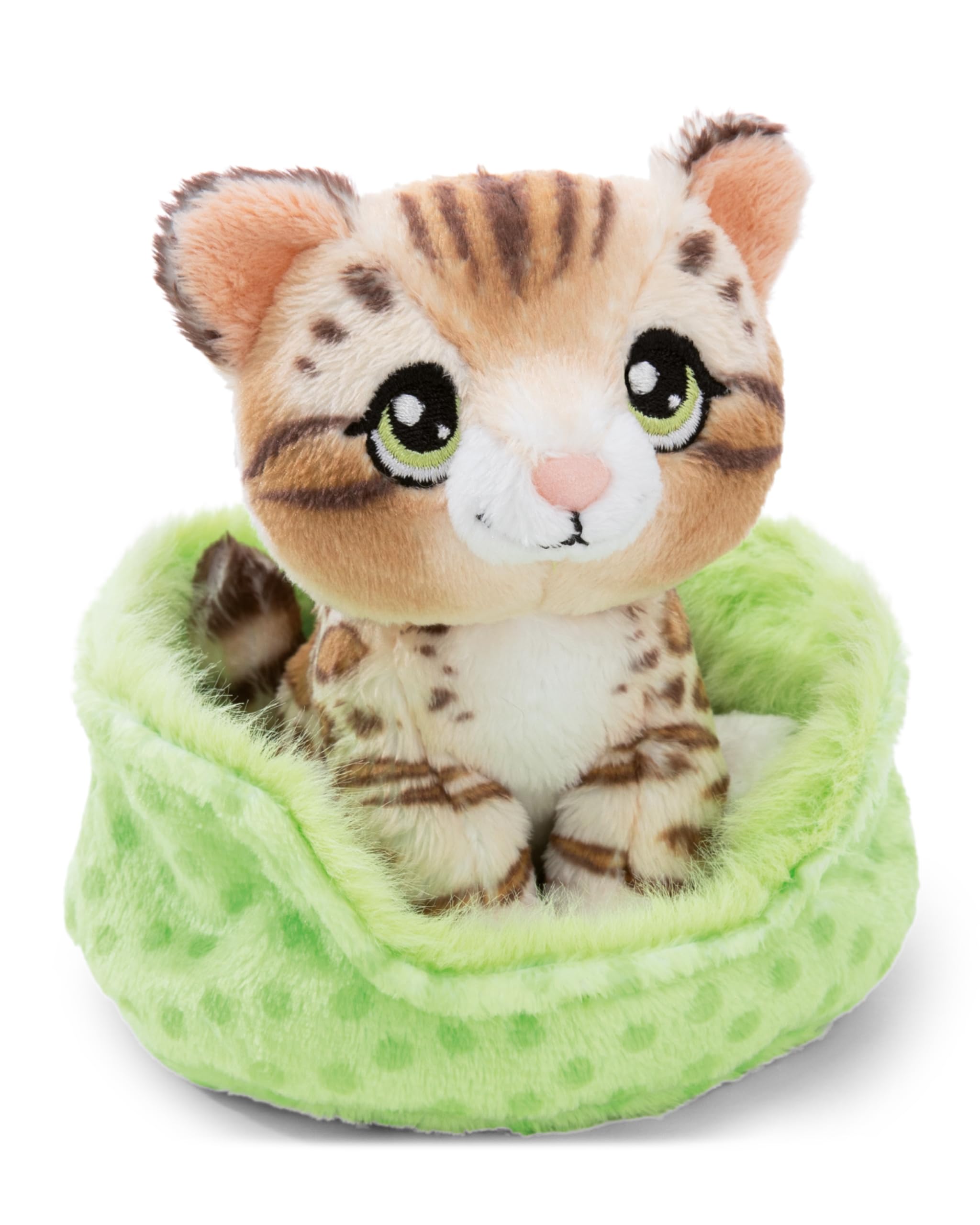 Nici Soft toy cat bengal tigered in basket, 12 cm - 63321 — image 1