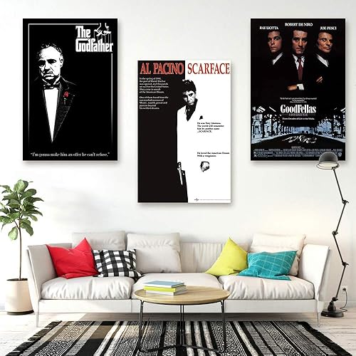 Miniatura 5 de Classic Gangster Movies - Juego de póster de película de 3 piezas (The Godfather, Scarface & Goodfellas) (tamaño 24 x 36 cada uno) (juego de póster