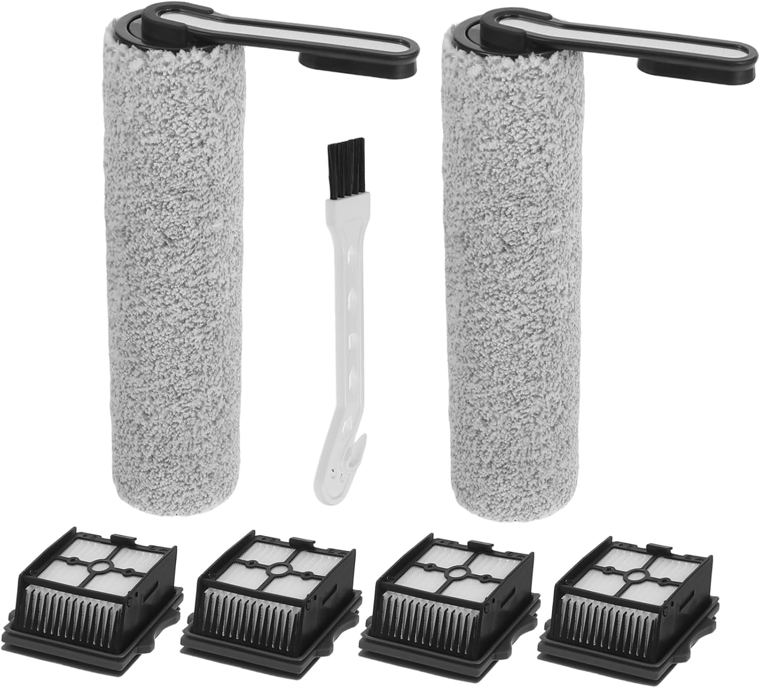 Cabilock Roller Brush Replacement and Filter for Efficient Floor Cleaning Includes Slim Rollers Filters and Small Brush for Compatible Scrubber Models