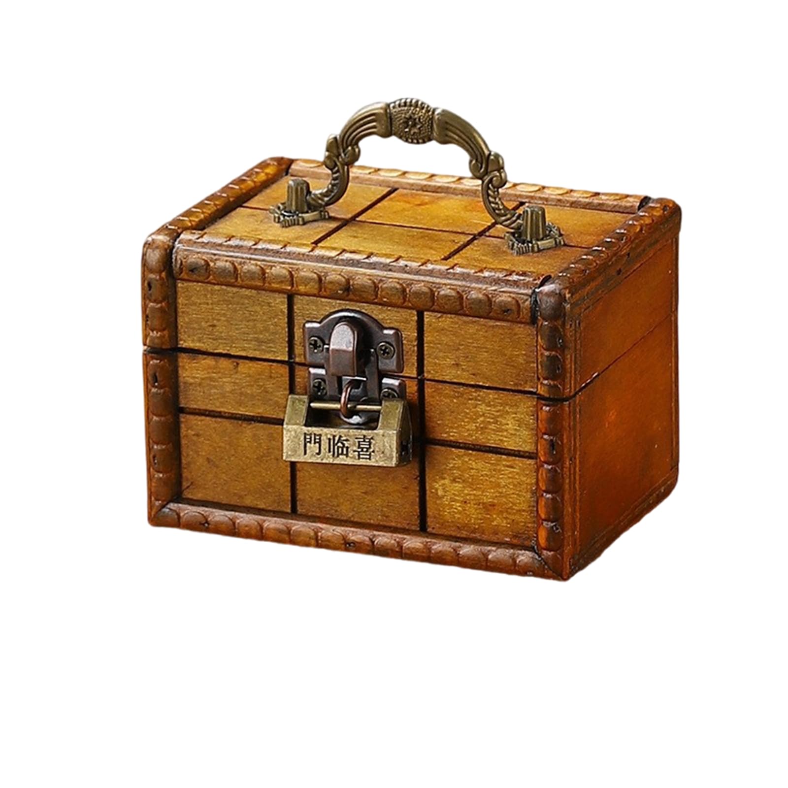 HDOYTXXM Antique Styles Handled Wooden Chests Home Storage Organizers Bucolic Keepsakes Box for Keepsakes Supplies Vintage Jewelry Storage