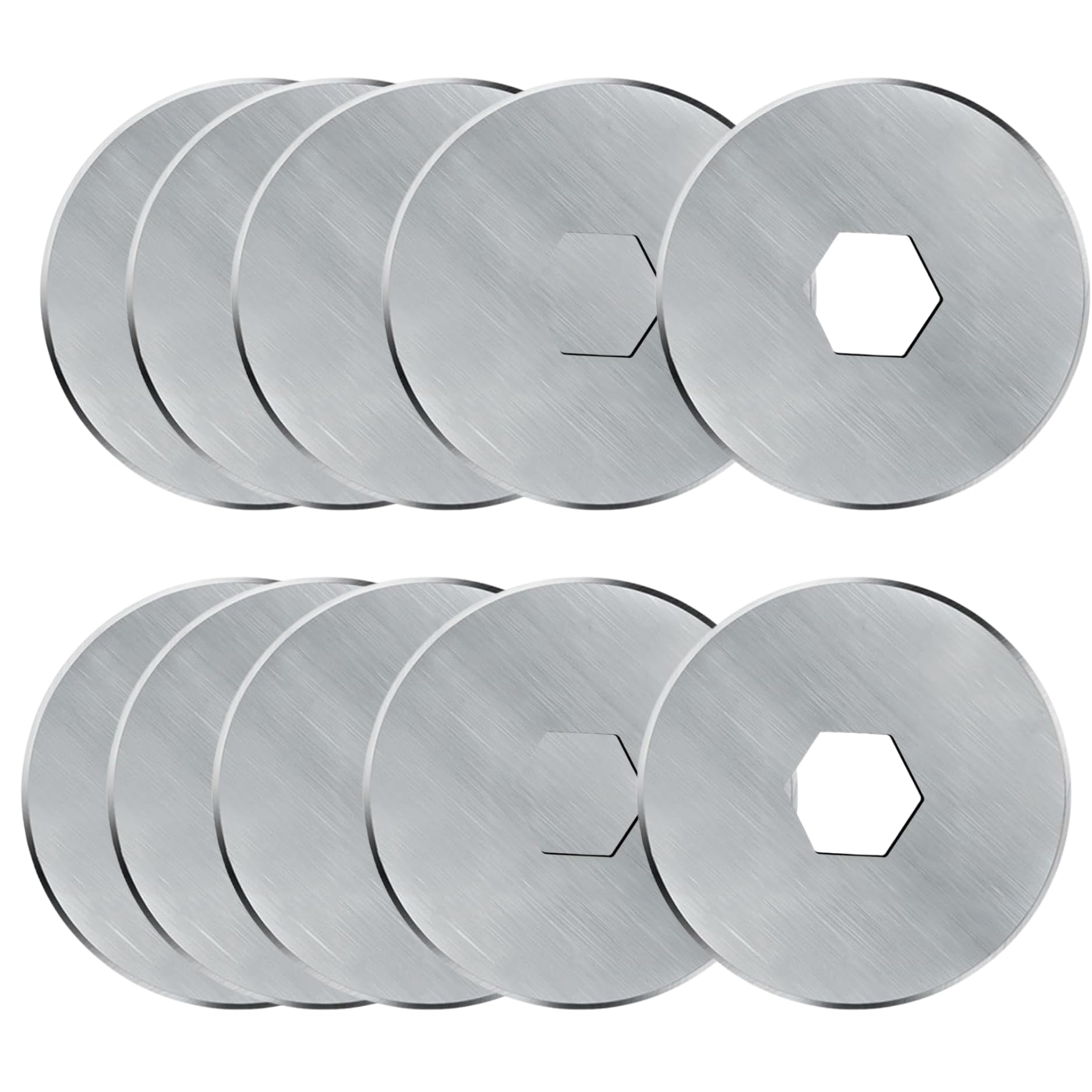 Kingsource K-28 Replacement Straight Blade for Carl DC-210/220/238/2501, SKS-7 Japanese Steel, 10-Pack, Silver