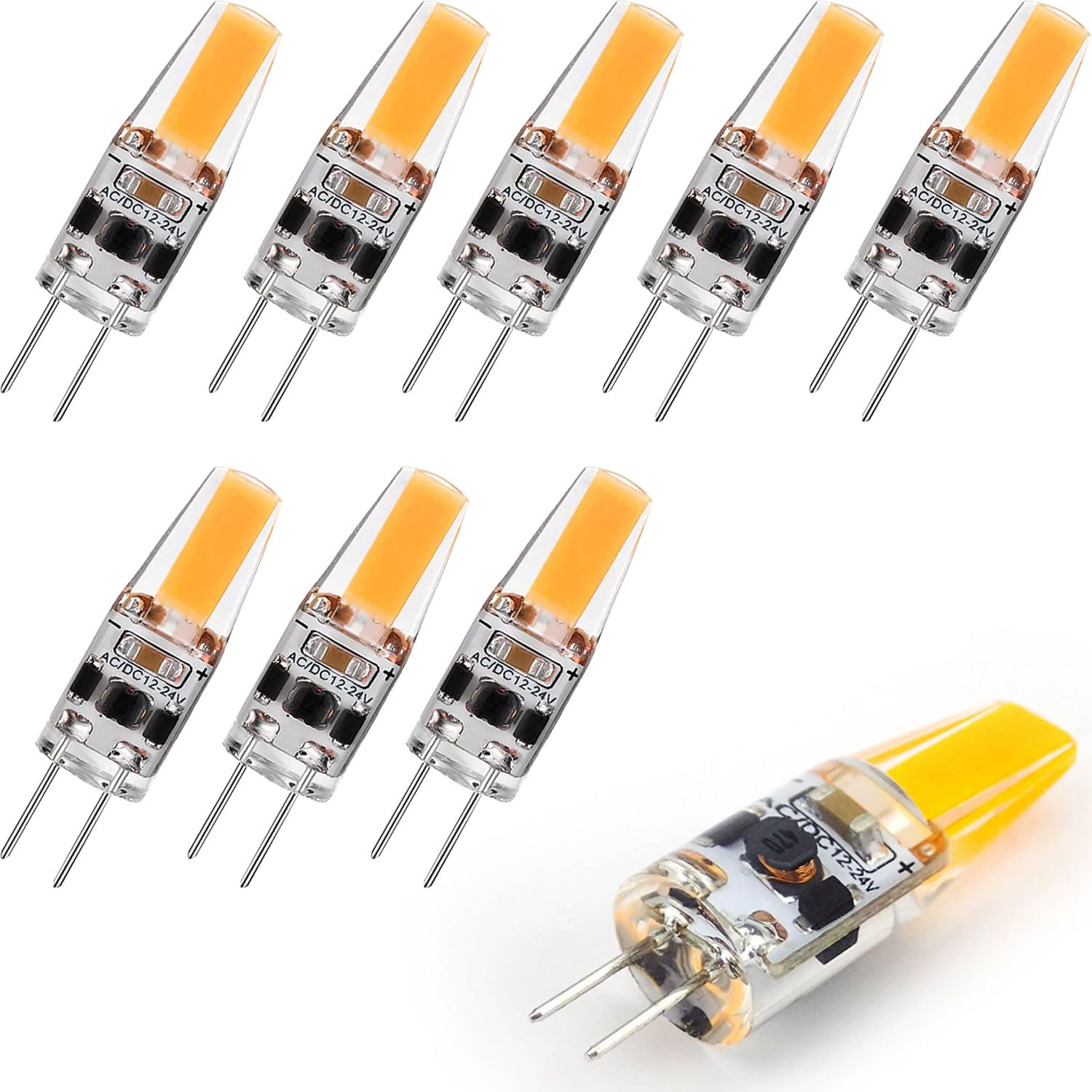 G4 LED Bulbs 3W, Dimmable Warm White 3000K, 300LM, AC/DC 12V-24V, Equivalent to 30W Halogen, Bi-Pin Base, Energy Saving Capsule Bulbs for Home Lighting - 20 Pack