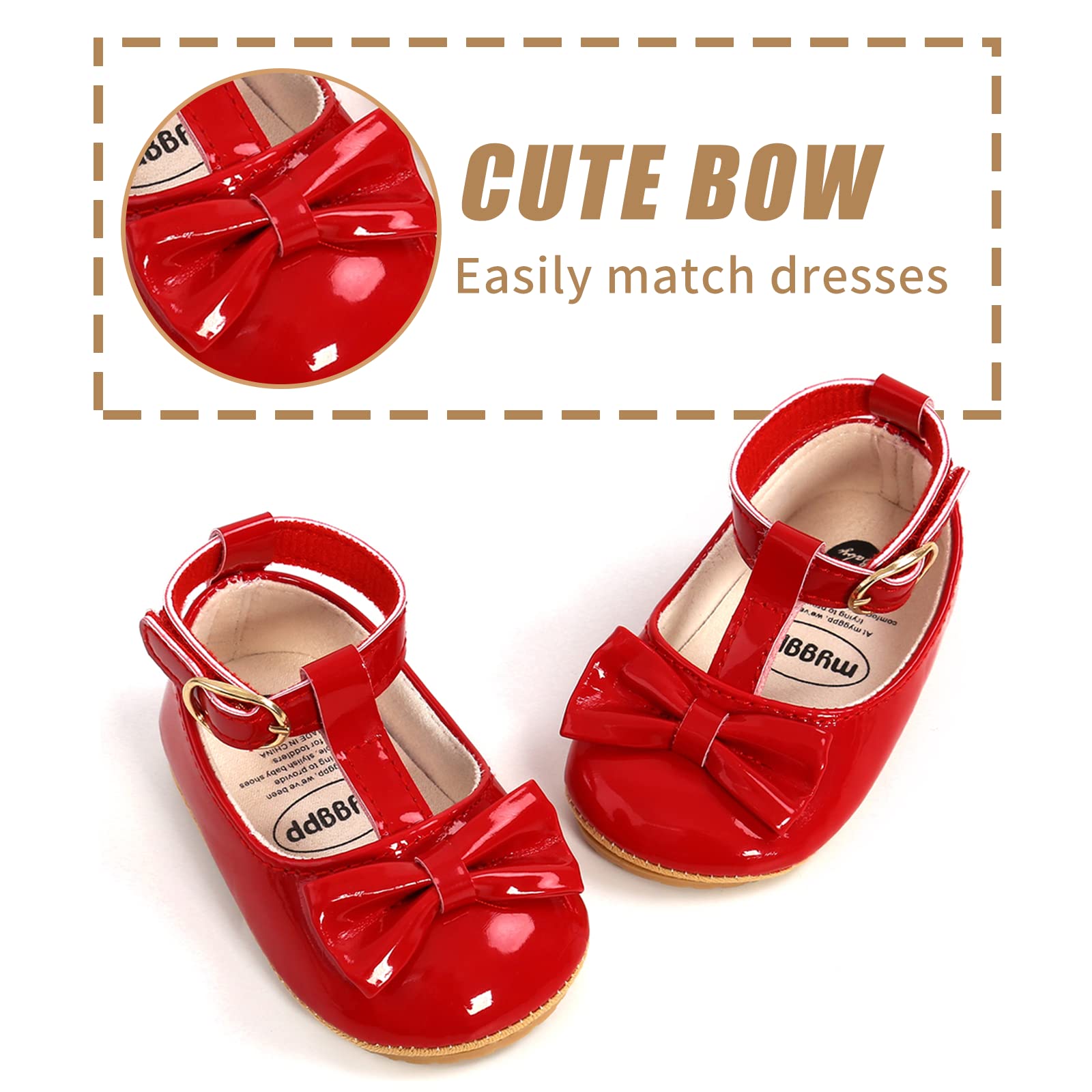 Baby Girls First Walking Shoes Mary Jane PU Leather Anti-Slip Princess Shoes Infant Baby Shoes — view 16