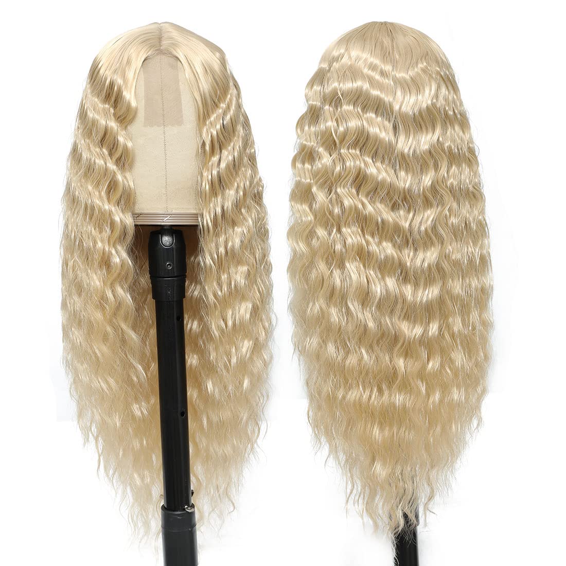 - ?28” LIGHT BLONDE LOOSE CURLY LACE FRONT WIG ? Amazon.com : CLIONE 28 main image 3